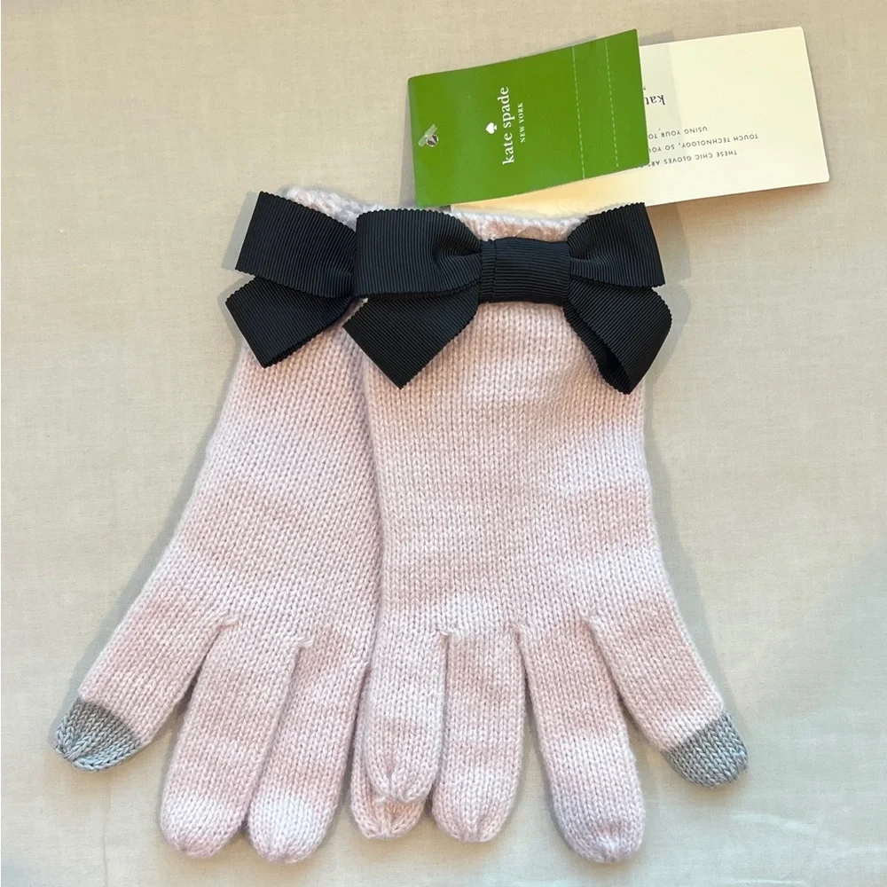 Kate Spade: Grosgrain Bow Glove w/ Touch Tips - Plum Dawn/Black Bow